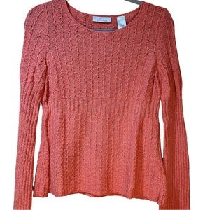 Lightweight Spring Sweater. Size Petite Medium. jh collectibles. Coral color